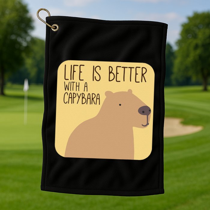 Capybara Design For Capibara Owner Cool Mammal Golf Towel