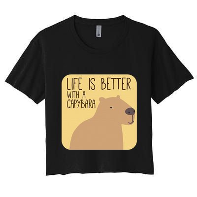 Capybara Design For Capibara Owner Cool Mammal Crop Top