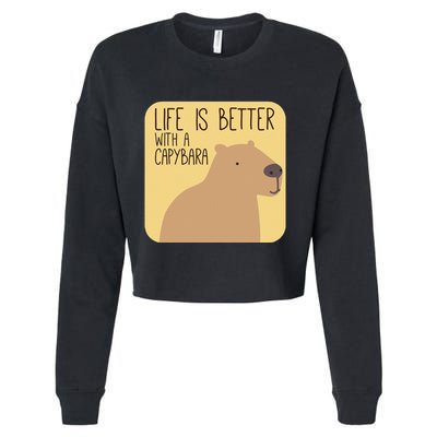 Capybara Design For Capibara Owner Cool Mammal Cropped Pullover Crew