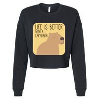 Capybara Design For Capibara Owner Cool Mammal Cropped Pullover Crew