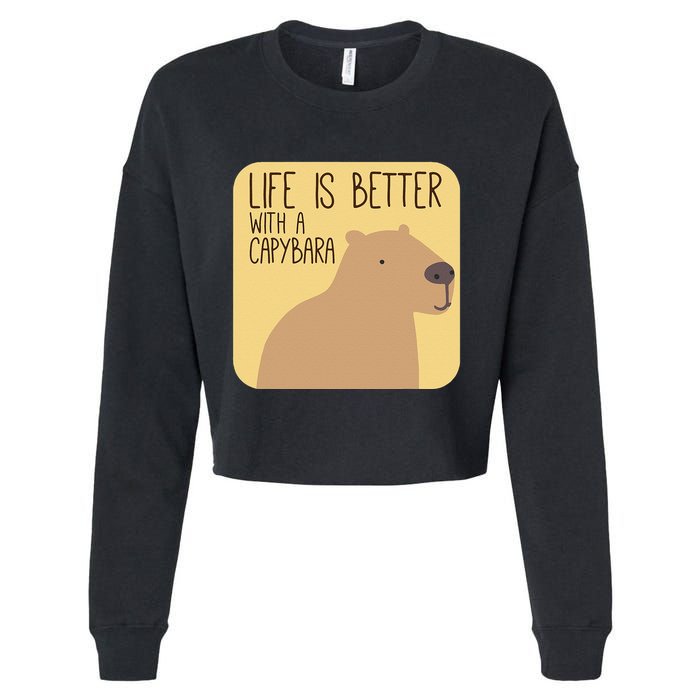 Capybara Design For Capibara Owner Cool Mammal Cropped Pullover Crew