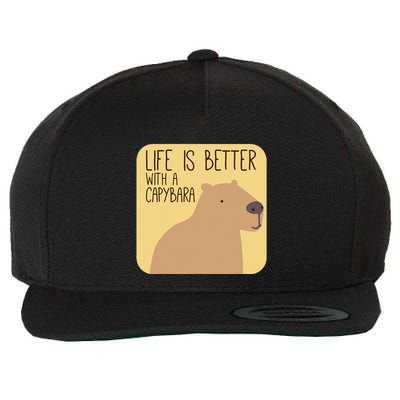 Capybara Design For Capibara Owner Cool Mammal Wool Snapback Cap