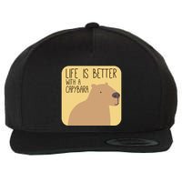 Capybara Design For Capibara Owner Cool Mammal Wool Snapback Cap