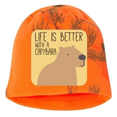 Capybara Design For Capibara Owner Cool Mammal Kati - Camo Knit Beanie