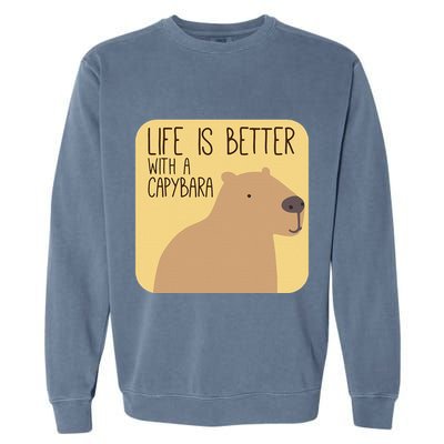 Capybara Design For Capibara Owner Cool Mammal Garment-Dyed Sweatshirt