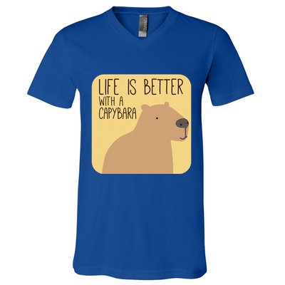 Capybara Design For Capibara Owner Cool Mammal V-Neck T-Shirt