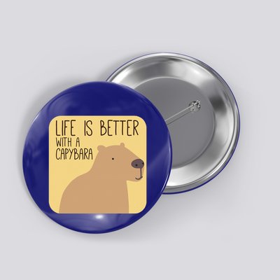 Capybara Design For Capibara Owner Cool Mammal Button