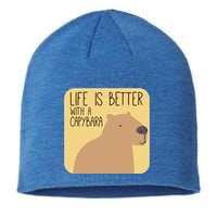 Capybara Design For Capibara Owner Cool Mammal Sustainable Beanie