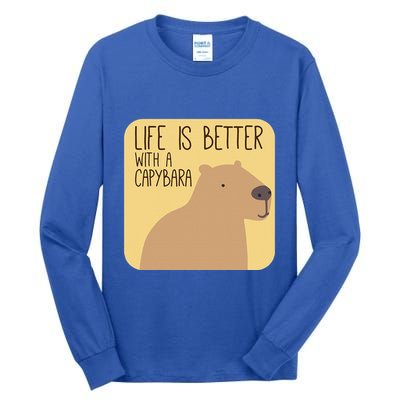 Capybara Design For Capibara Owner Cool Mammal Tall Long Sleeve T-Shirt