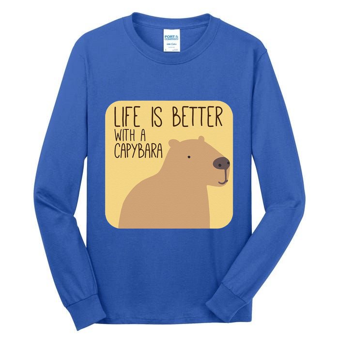 Capybara Design For Capibara Owner Cool Mammal Tall Long Sleeve T-Shirt