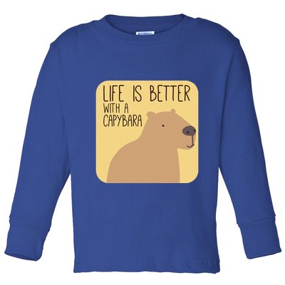 Capybara Design For Capibara Owner Cool Mammal Toddler Long Sleeve Shirt
