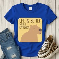 Capybara Design For Capibara Owner Cool Mammal Womens T-Shirt