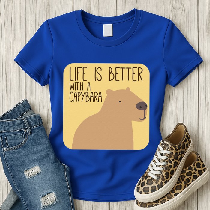 Capybara Design For Capibara Owner Cool Mammal Womens T-Shirt