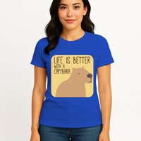 Capybara Design For Capibara Owner Cool Mammal Womens T-Shirt
