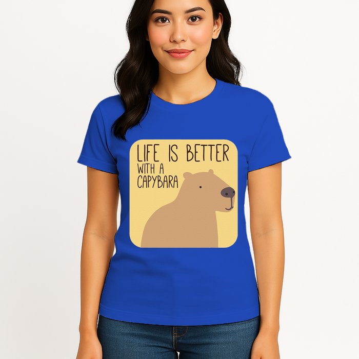 Capybara Design For Capibara Owner Cool Mammal Womens T-Shirt