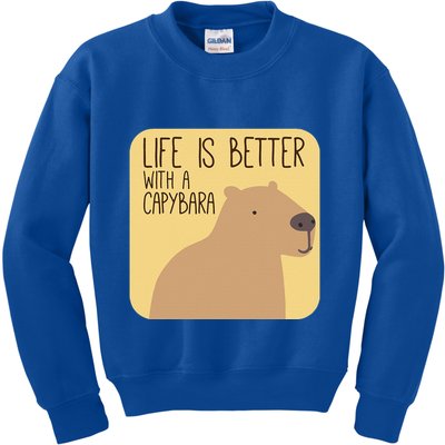 Capybara Design For Capibara Owner Cool Mammal Kids Sweatshirt