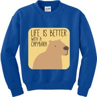 Capybara Design For Capibara Owner Cool Mammal Kids Sweatshirt