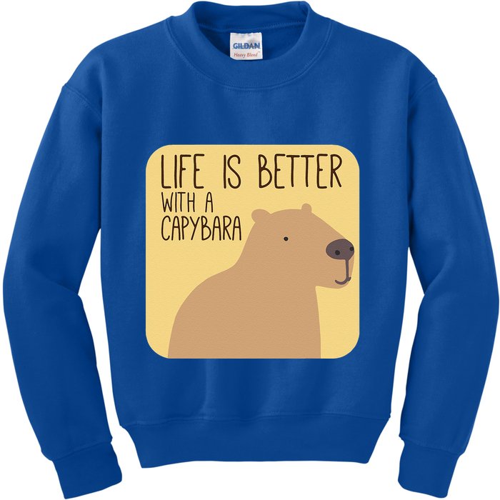 Capybara Design For Capibara Owner Cool Mammal Kids Sweatshirt