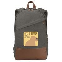 Capybara Design For Capibara Owner Cool Mammal Cotton Canvas Backpack