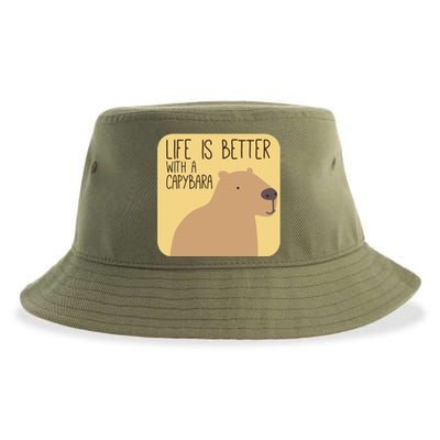 Capybara Design For Capibara Owner Cool Mammal Sustainable Bucket Hat