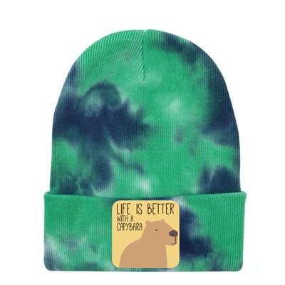 Capybara Design For Capibara Owner Cool Mammal Tie Dye 12in Knit Beanie