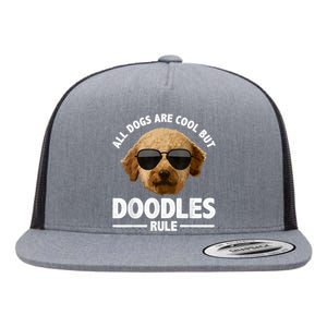 Cute Doodle For Men Women Golden Doodle Labradoodle Dog Flat Bill Trucker Hat