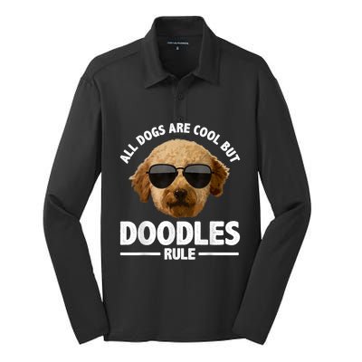 Cute Doodle For Men Women Golden Doodle Labradoodle Dog Silk Touch Performance Long Sleeve Polo