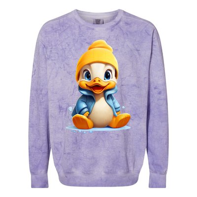 Cute Duckling Funny Duckling Lover Baby Duck Colorblast Crewneck Sweatshirt