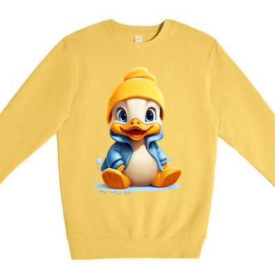 Cute Duckling Funny Duckling Lover Baby Duck Premium Crewneck Sweatshirt