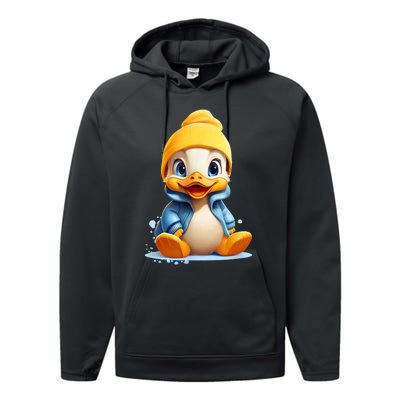 Cute Duckling Funny Duckling Lover Baby Duck Performance Fleece Hoodie