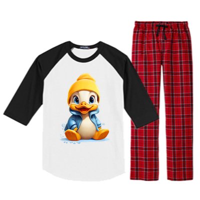 Cute Duckling Funny Duckling Lover Baby Duck Raglan Sleeve Pajama Set