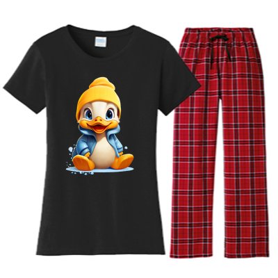 Cute Duckling Funny Duckling Lover Baby Duck Women's Flannel Pajama Set