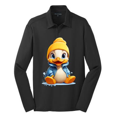 Cute Duckling Funny Duckling Lover Baby Duck Silk Touch Performance Long Sleeve Polo