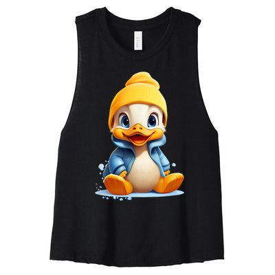 Cute Duckling Funny Duckling Lover Baby Duck Women's Racerback Cropped Tank