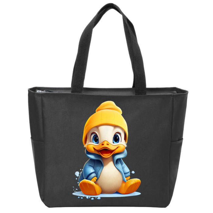 Cute Duckling Funny Duckling Lover Baby Duck Zip Tote Bag