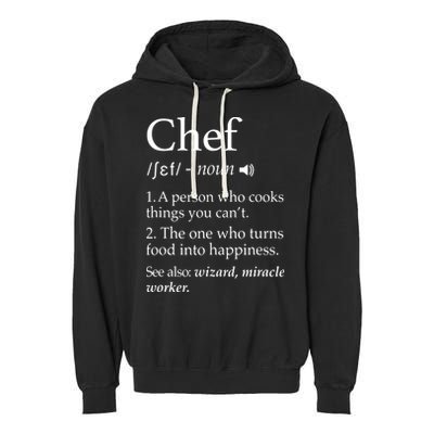 Chef Definition Funny Line Saying Cook Cooking Gifts Chefs Garment-Dyed Fleece Hoodie