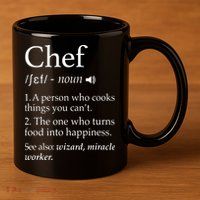 Chef Definition Funny Line Saying Cook Cooking Gifts Chefs 11oz C Handle Ceramic Mug