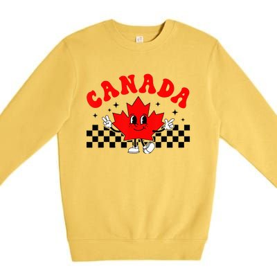 Canada Day Funny Retro Maple Leaf Canada Day Premium Crewneck Sweatshirt