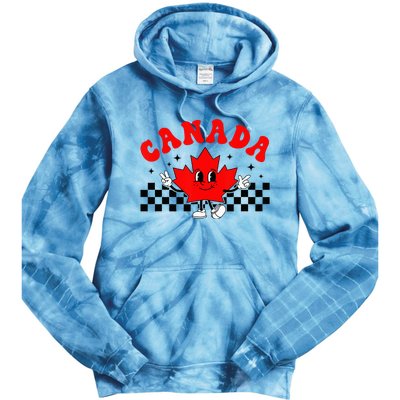 Canada Day Funny Retro Maple Leaf Canada Day Tie Dye Hoodie