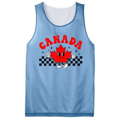 Canada Day Funny Retro Maple Leaf Canada Day Mesh Reversible Basketball Jersey Tank