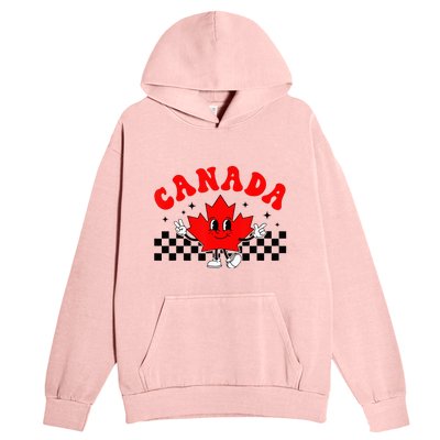 Canada Day Funny Retro Maple Leaf Canada Day Urban Pullover Hoodie