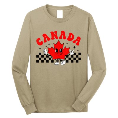 Canada Day Funny Retro Maple Leaf Canada Day Long Sleeve Shirt