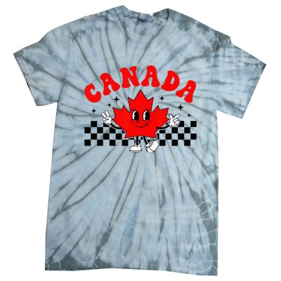 Canada Day Funny Retro Maple Leaf Canada Day Tie-Dye T-Shirt