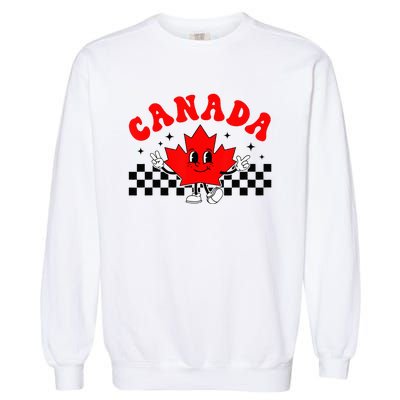 Canada Day Funny Retro Maple Leaf Canada Day Garment-Dyed Sweatshirt