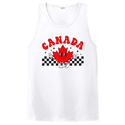 Canada Day Funny Retro Maple Leaf Canada Day PosiCharge Competitor Tank