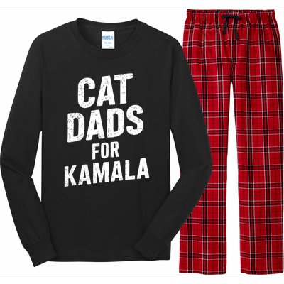 Cat Dads For Kamala Harris For President 2024 Long Sleeve Pajama Set