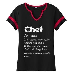 Chef Definition Funny Cook Cooking Graphic Ladies Halftime Notch Neck Tee