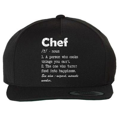 Chef Definition Funny Cook Cooking Graphic Wool Snapback Cap