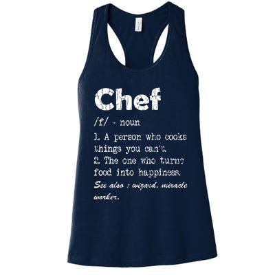 Chef Definition Funny Cook Cooking Graphic Women's Racerback Tank