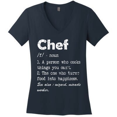 Chef Definition Funny Cook Cooking Graphic Women's V-Neck T-Shirt